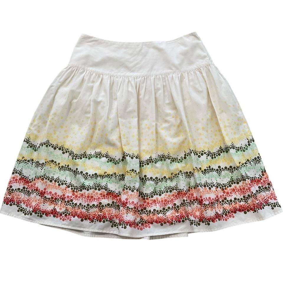 J. JILL Full Flowy Polka Dot Cotton A-Line Skirt Size 14